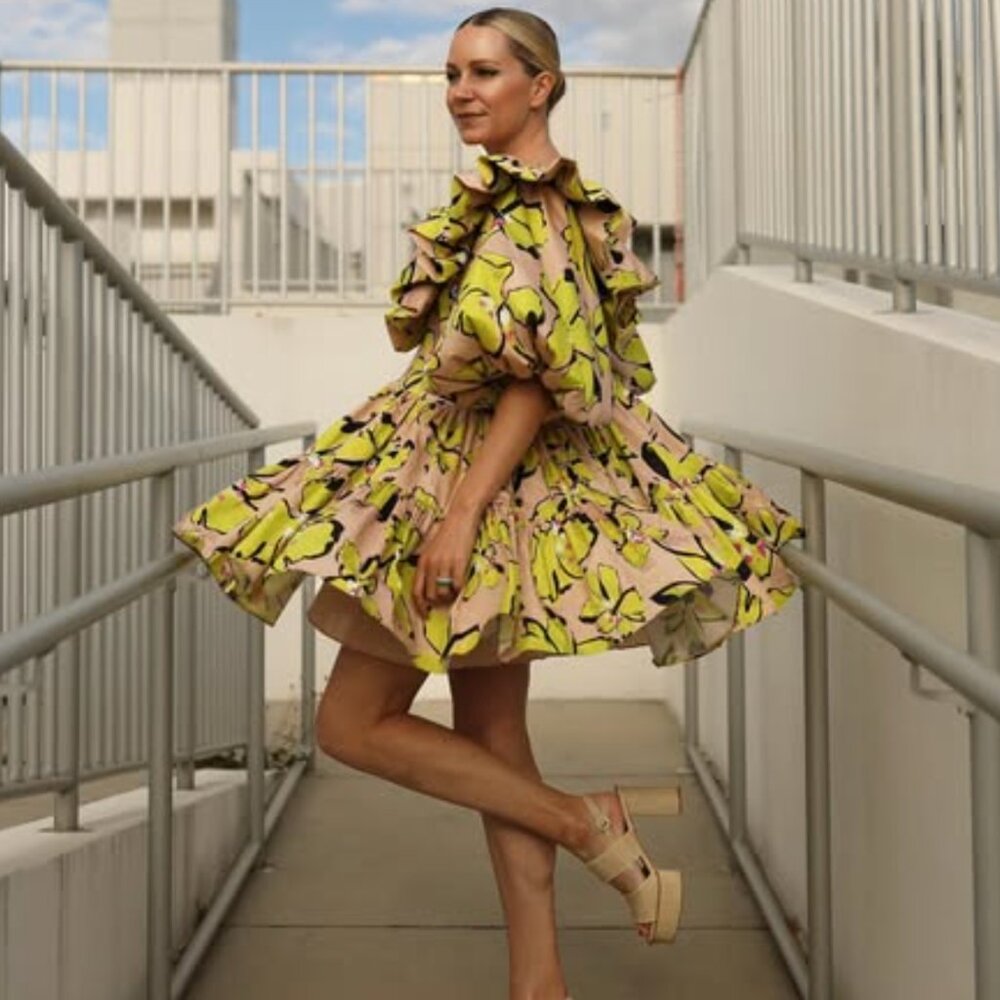 Aje Pelicano Printed Mini Dress